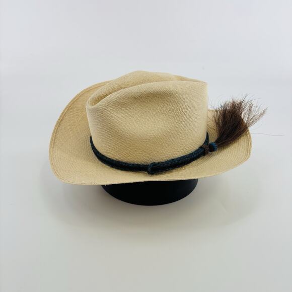 Optimo Hatworks Hats Arizona Cowboy Hat Straw Beaver Rope Western Size 7 1/4 Tan - Picture 1 of 8
